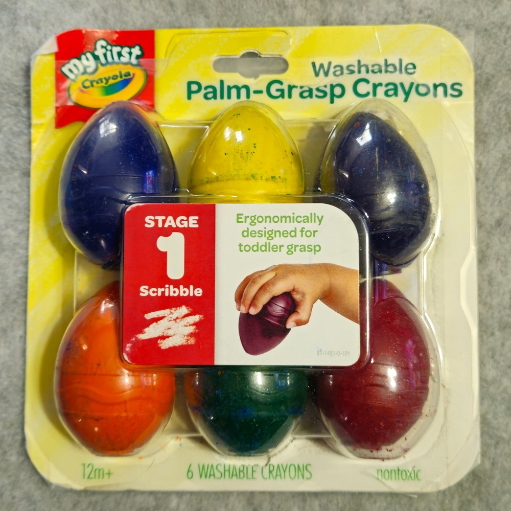 Crayola My First Washable Palm-Grasp Crayons Stage 1 Scribble 6 Count